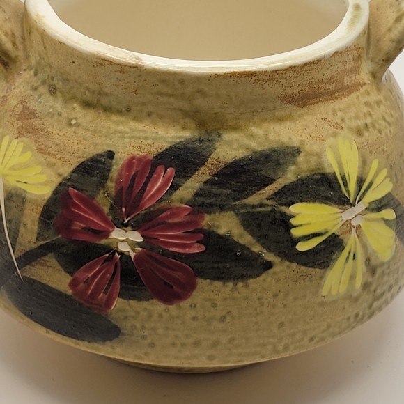 Nasco Teapot Japan Fine Stoneware Hand Painted Flowers Bamboo Wrapped Handle - Picture 10 of 13